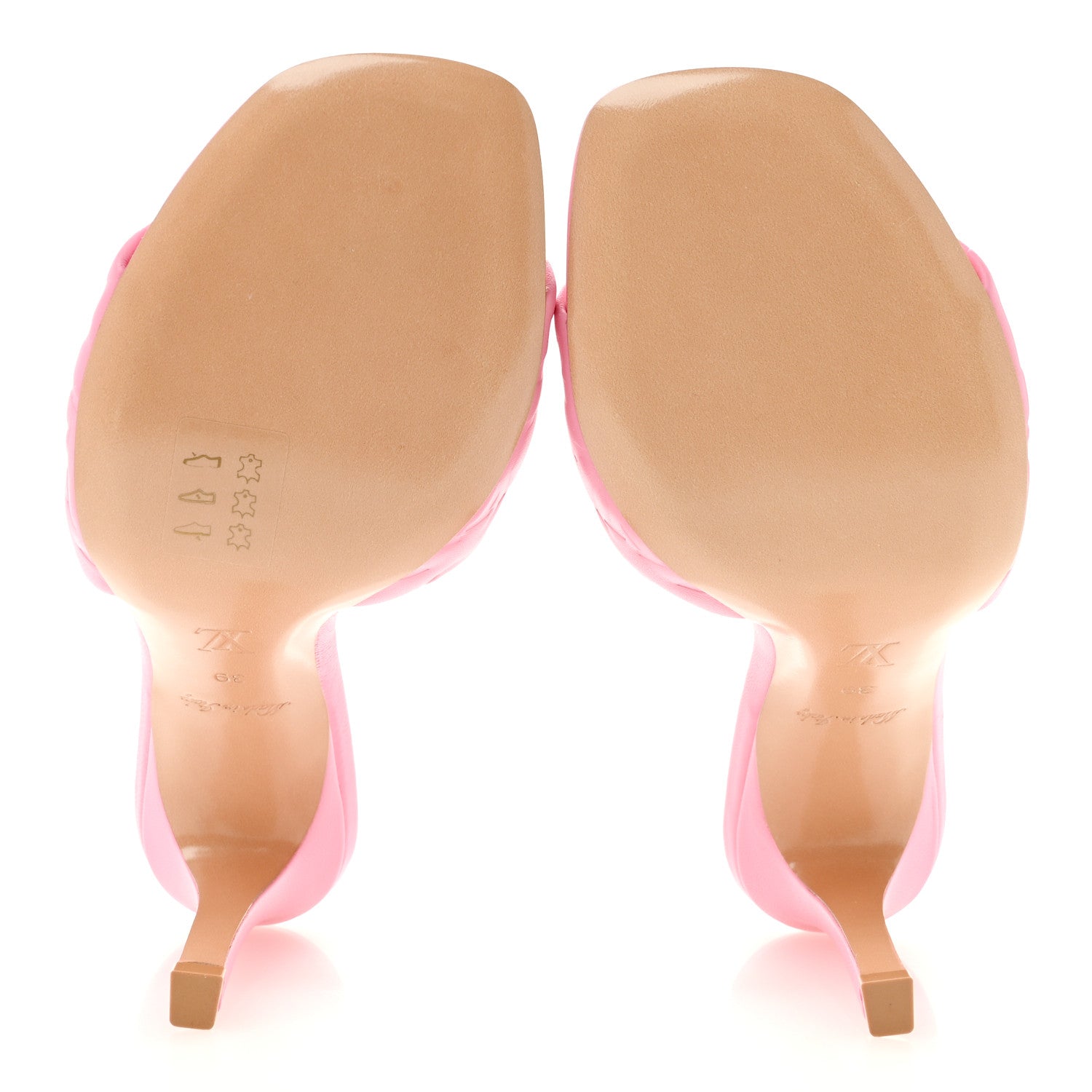 Louis Vuitton Lambskin Embossed Monogram Revival Mid Heel Mules 39 Rose Pop 6 of 9