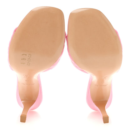 Louis Vuitton Lambskin Embossed Monogram Revival Mid Heel Mules 39 Rose Pop 6 of 9