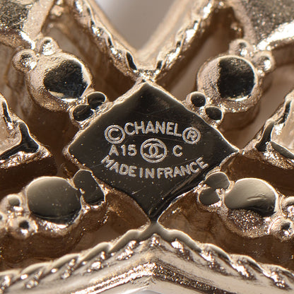 Chanel CC Brooch Light Gold 4 of 7