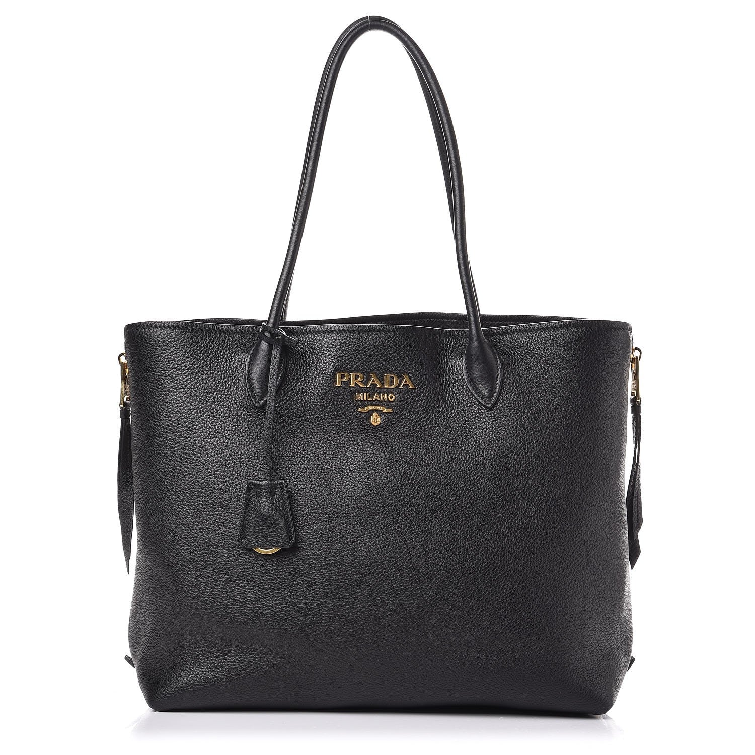 Prada Vitello Daino Tote Black 1 of 9