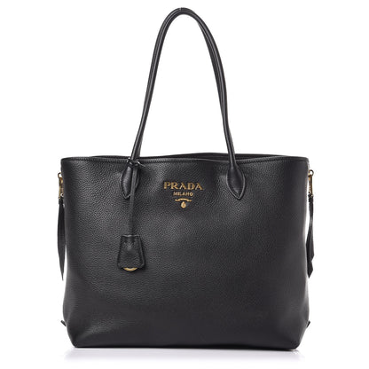 Prada Vitello Daino Tote Black 1 of 9