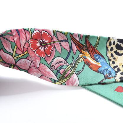 Hermes Silk Jungle Love Love Twilly Emeraude Rose Brun 4 of 4