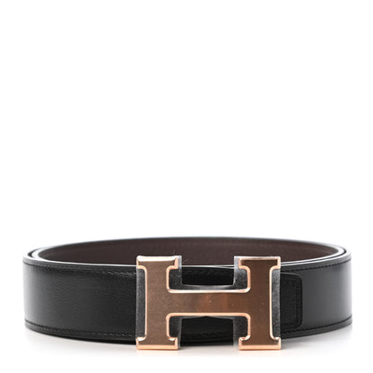Hermes Togo 32mm H Belt 90 Black Chocolate 1 of 5