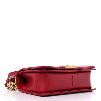 Chanel Calfskin Medium Boy Logo Top Handle Flap Red 4 of 12