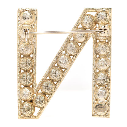 Chanel Crystal Cha-Nel Logo Brooch Set Gold 7 of 11