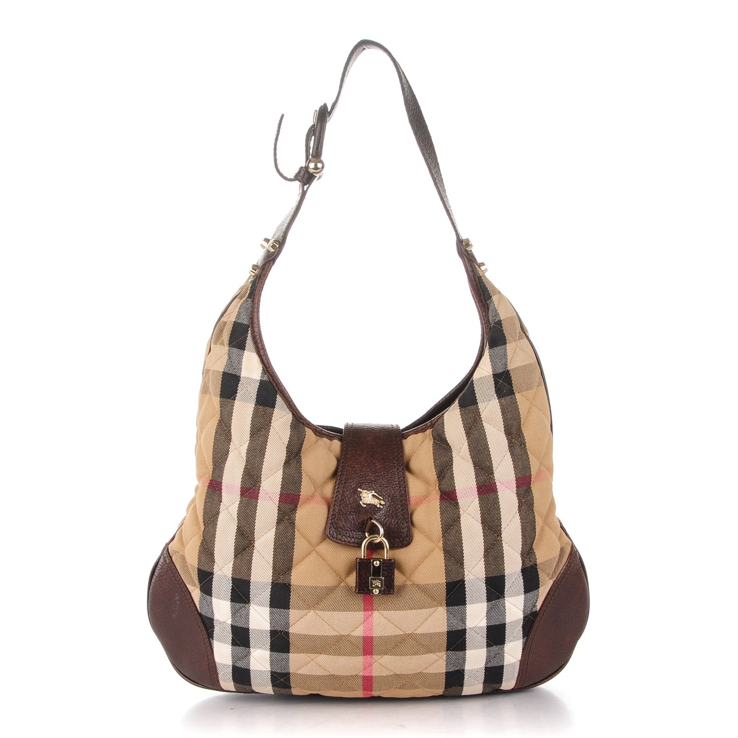 Burberry House Check Quilted Brook Hobo 1 of 8