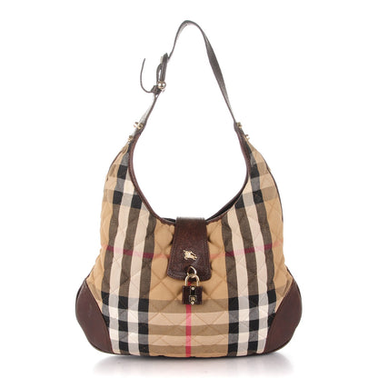Burberry House Check Quilted Brook Hobo 1 of 8