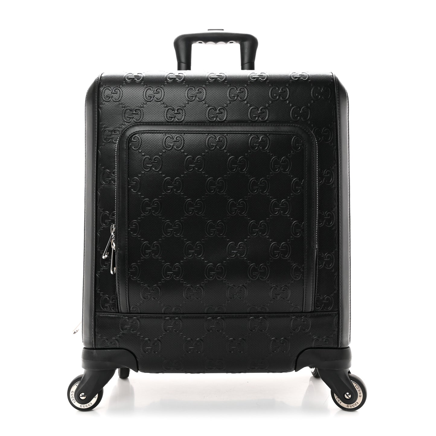 Monogram Jumbo GG Textured Dollar Calfskin Small Carry On Trolley Black
