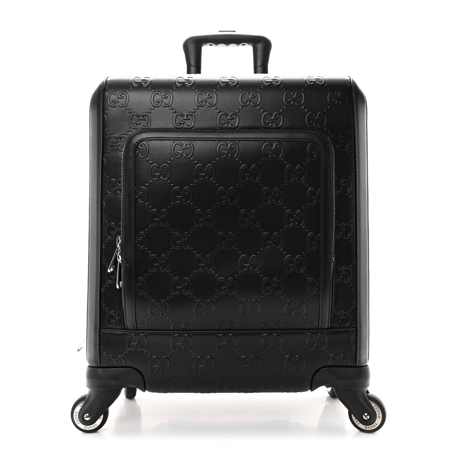 Gucci Monogram Jumbo GG Textured Dollar Calfskin Small Carry On Trolley Black 1 of 10