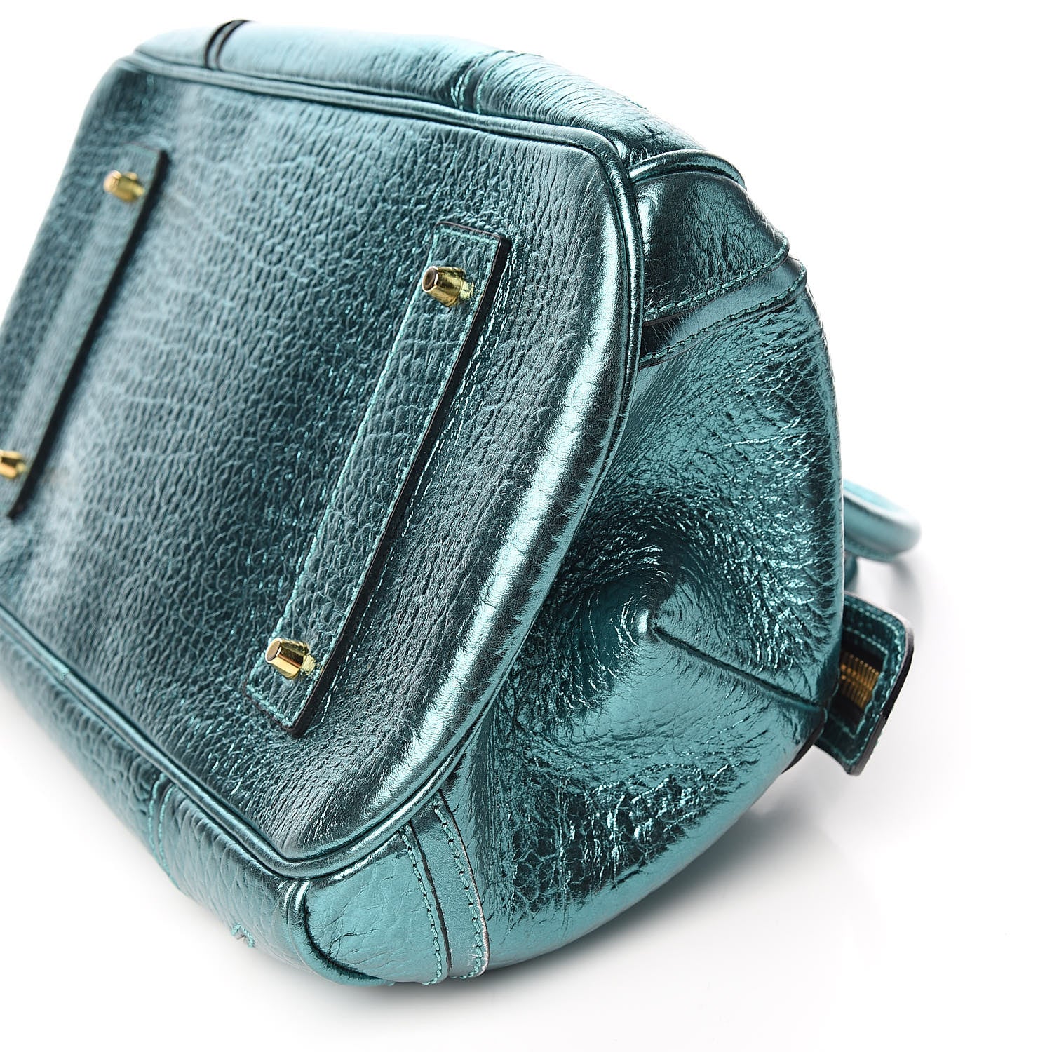 Burberry Metallic Calfskin Blaze Satchel Petrol Blue 10 of 12
