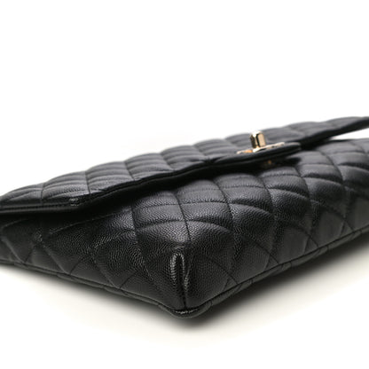 Chanel Caviar Quilted Flap Clutch Black 10 of 13
