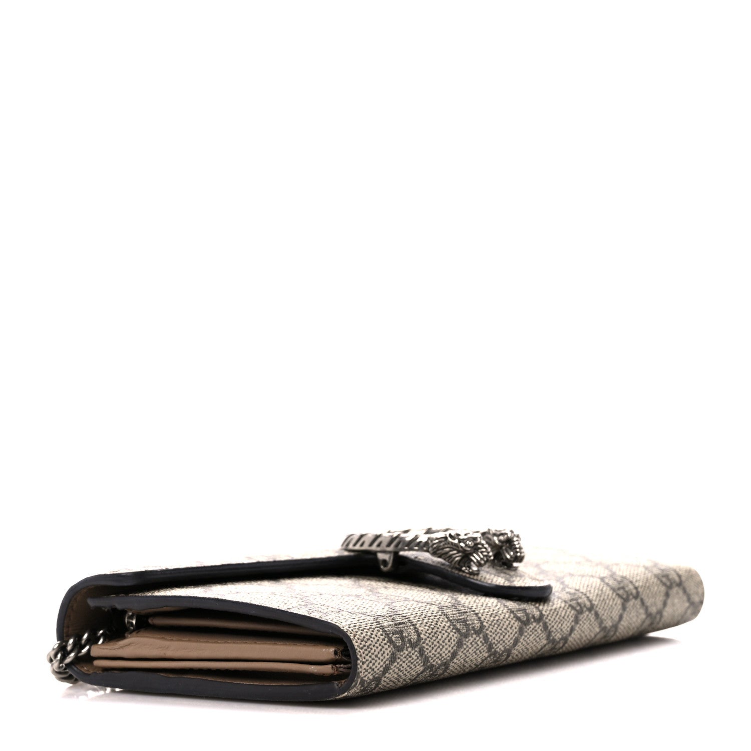 Gucci GG Supreme Monogram Dionysus Chain Clutch Wallet Beige Taupe 4 of 10