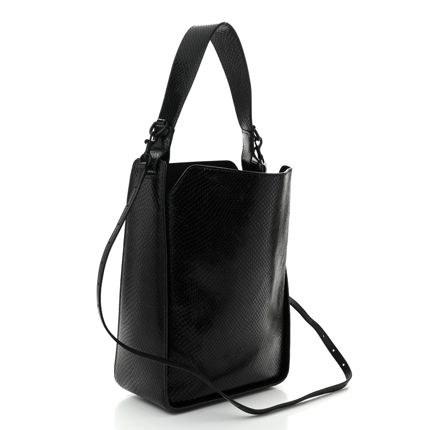 Balenciaga Extra Supple Calfskin Snakeskin Embossed Calfskin Small Tool 2.0 North-South Tote Black 4 of 11