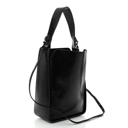 Balenciaga Extra Supple Calfskin Snakeskin Embossed Calfskin Small Tool 2.0 North-South Tote Black 4 of 11