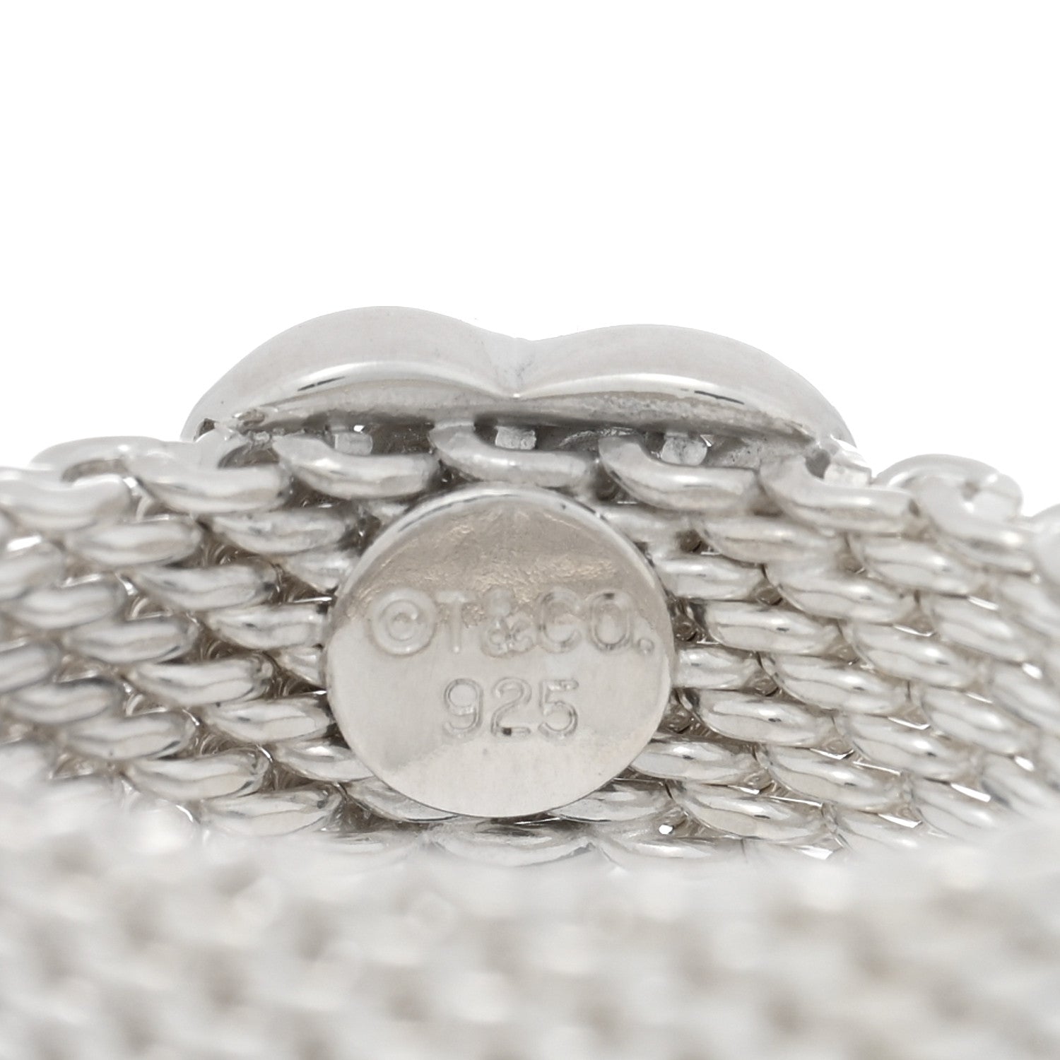 Tiffany Sterling Silver Somerset Mesh Heart Ring 52 6 4 of 5