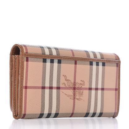 Burberry Patent Haymarket Check Penrose Continental Wallet Light Brown 3 of 13