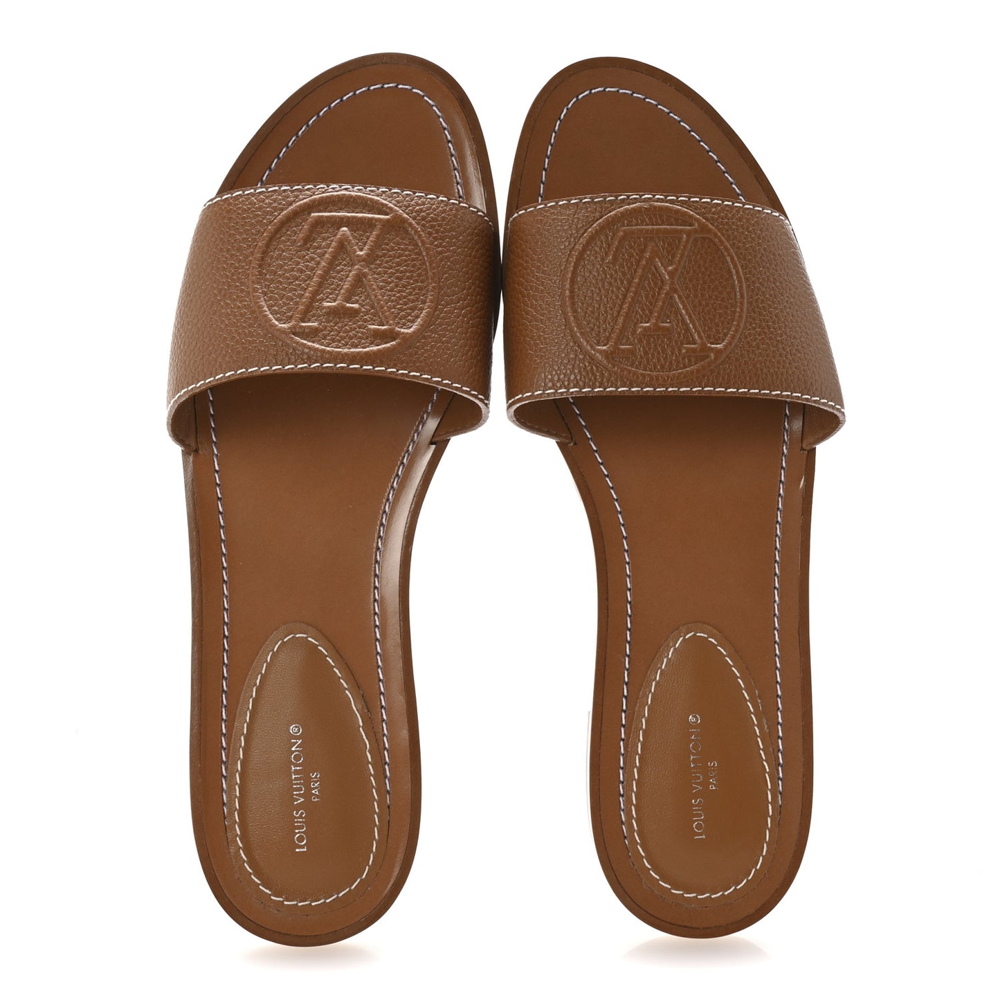 Calfskin Lock It Flat Mule 40 Cognac