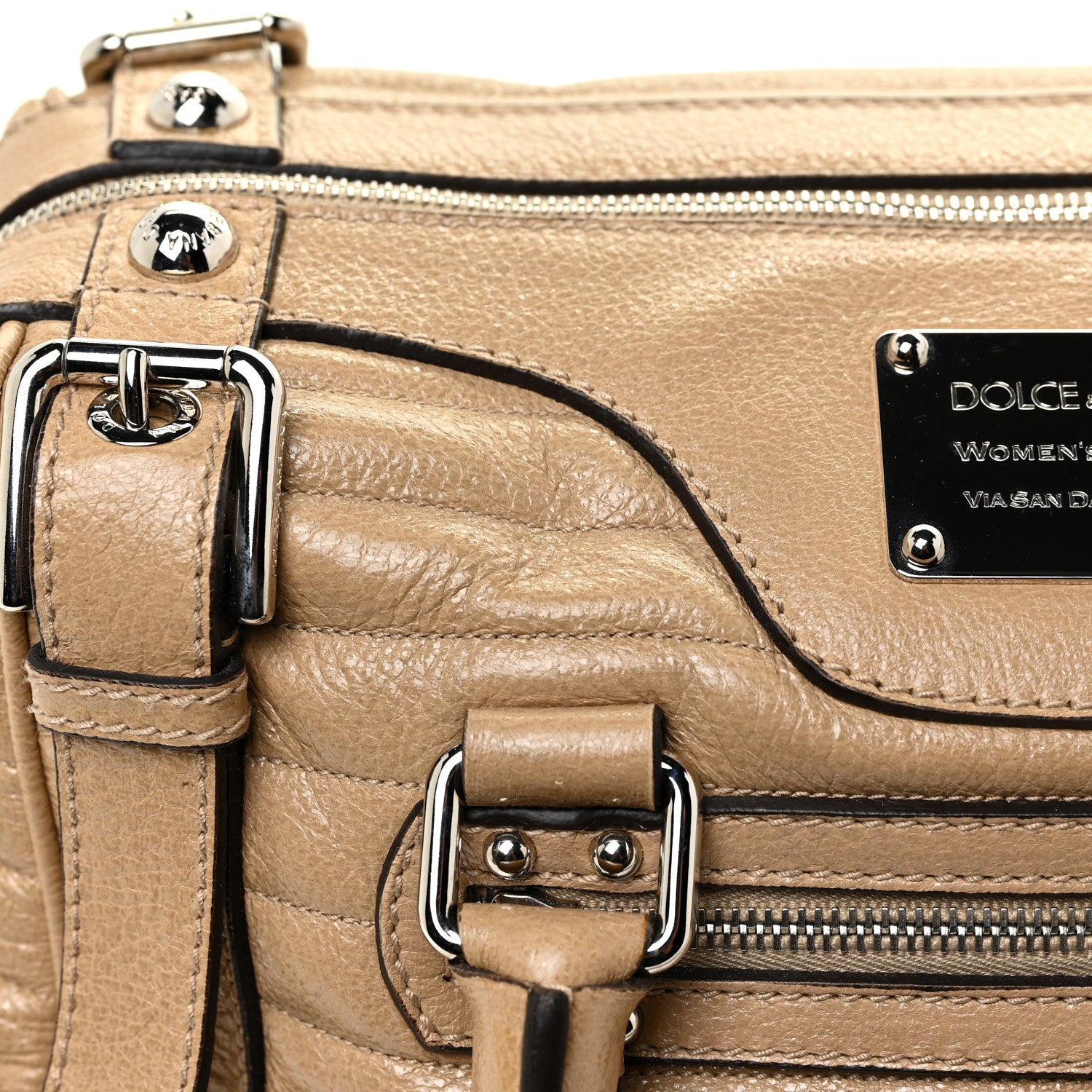 Dolce & Gabbana Grained Calfskin Easy Way Satchel Beige 15 of 20