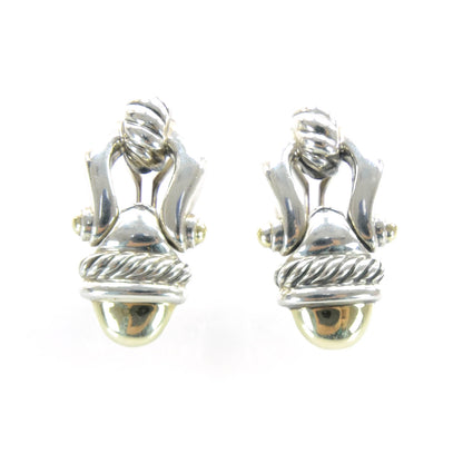 David Yurman 14k Gold and Sterling Silver Buckle Earrings 1 of 4