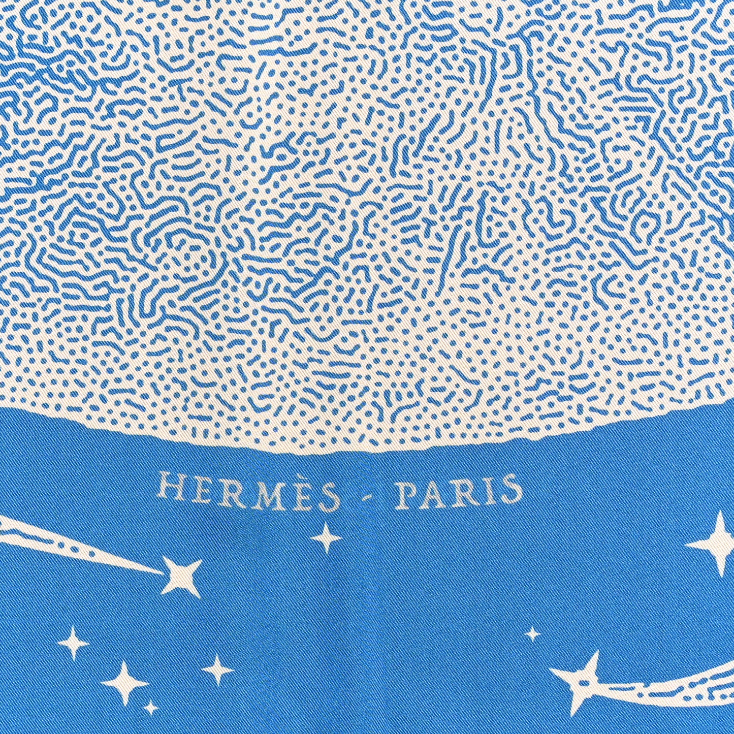 Silk Clair De Lune Double Face Scarf 90 Black Jaune D'Or Bleu