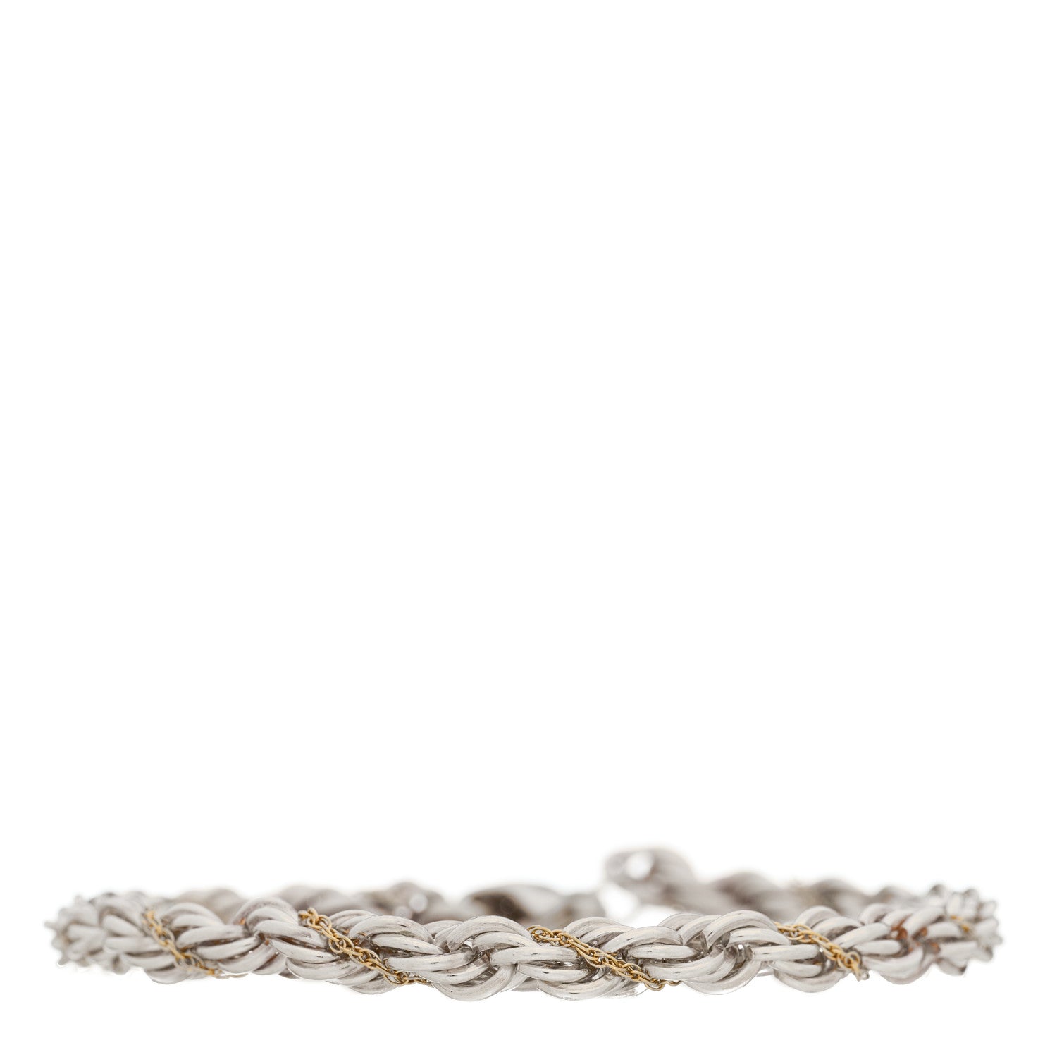 Tiffany Sterling Silver 18K Yellow Gold Rope Chain Bracelet 1 of 3