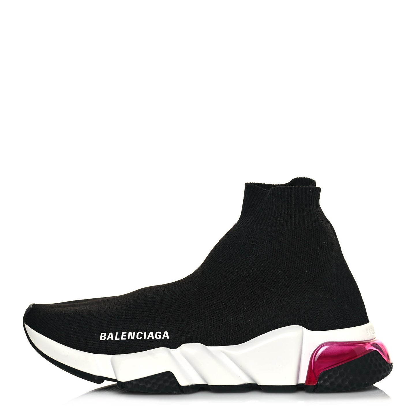 Neoprene Knit Womens Speed Clear Sole Sneakers 37 Black Pink