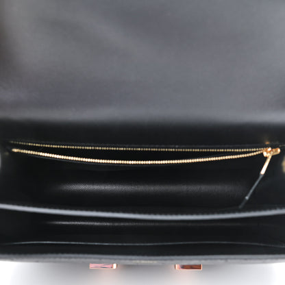 Hermes Ostrich Constance 24 Black 5 of 9