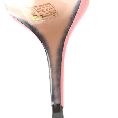 Gucci Tulle Ruffle Mid Heel Slingback Sandals 37 Peach White 10 of 12