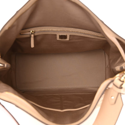 MCM Calfskin Ottomar Monogram Medium Klara Hobo New Beige 5 of 11