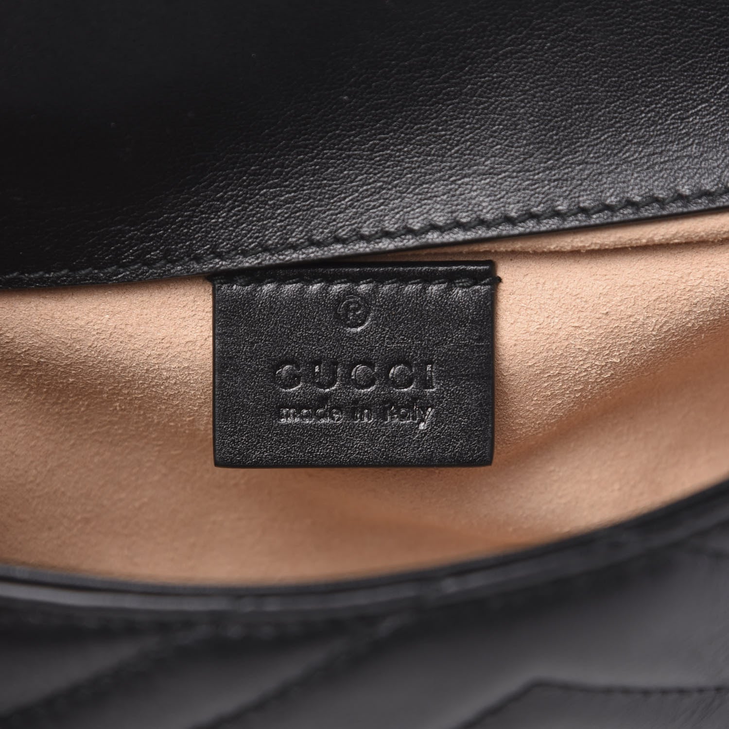 Gucci Calfskin Matelasse Super Mini GG Marmont Shoulder Bag Black 5 of 11