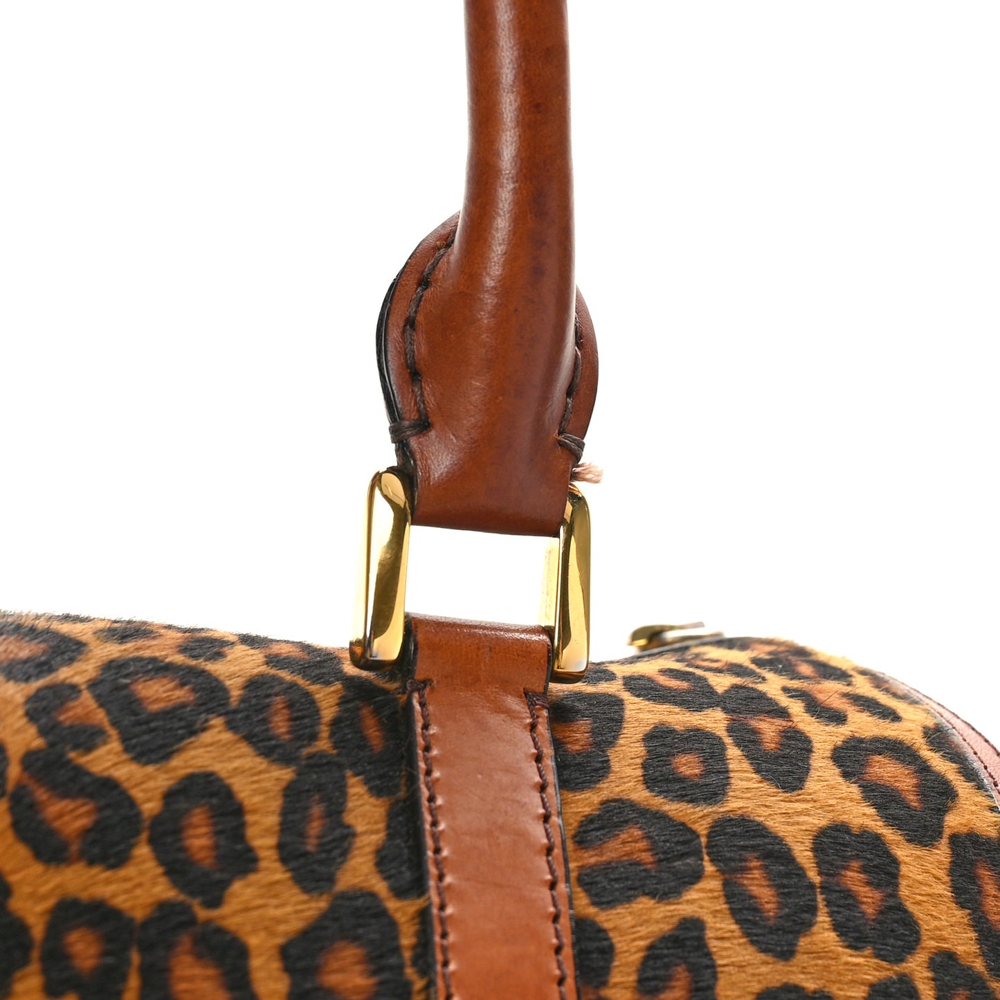 Leopard Ponyskin House Check Calfskin Boston Tan