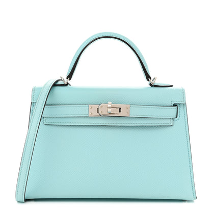 Hermes Epsom Mini Kelly Sellier 20 Bleu Zephyr 1 of 11