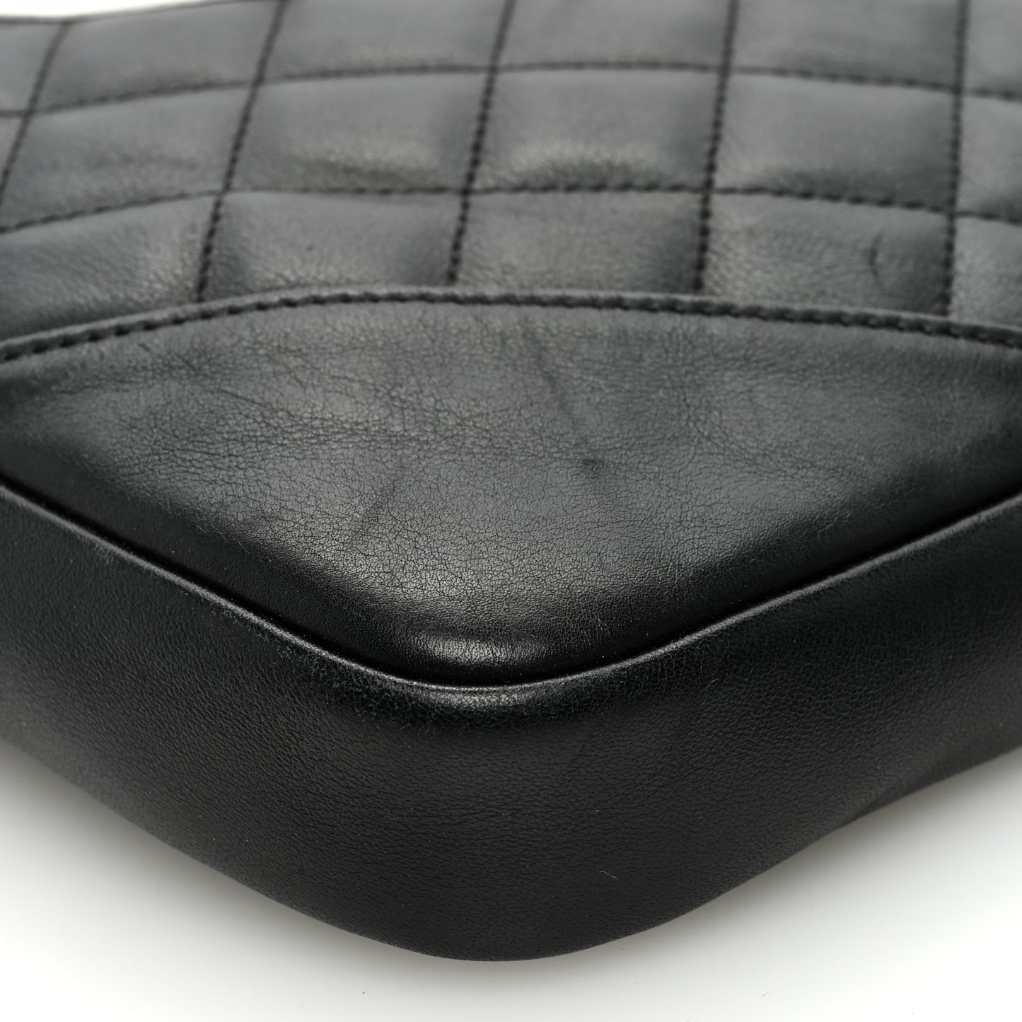 Calfskin Quilted Medium Cambon Messenger Black White