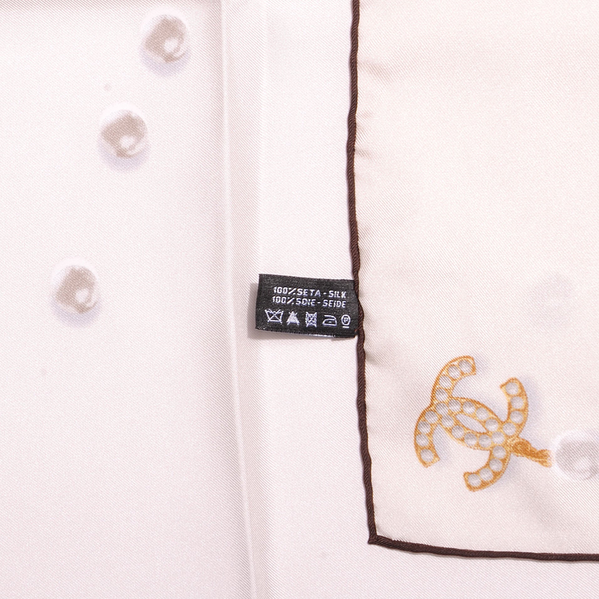 Chanel Silk Pearl CC Square Scarf Ivory 5 of 10