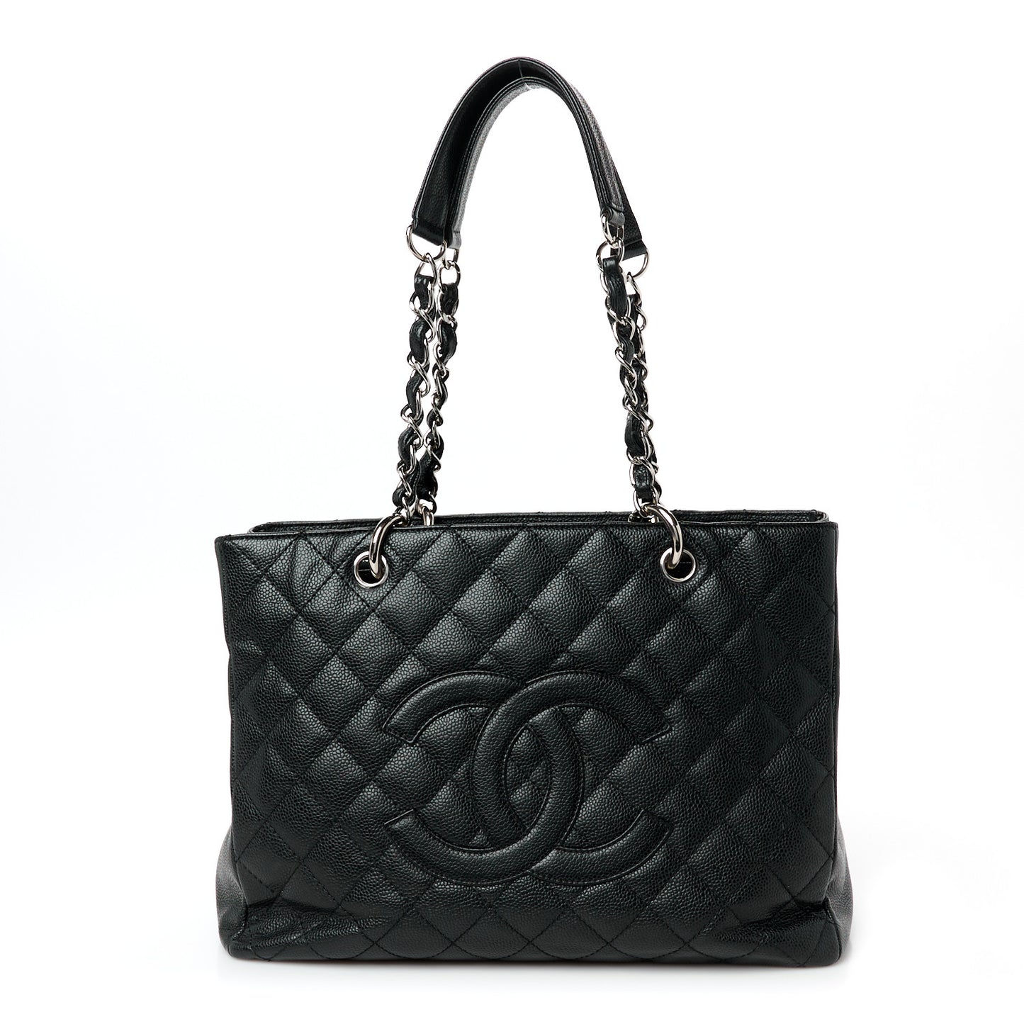 Caviar Quilted Grand Shopping Tote GST Black