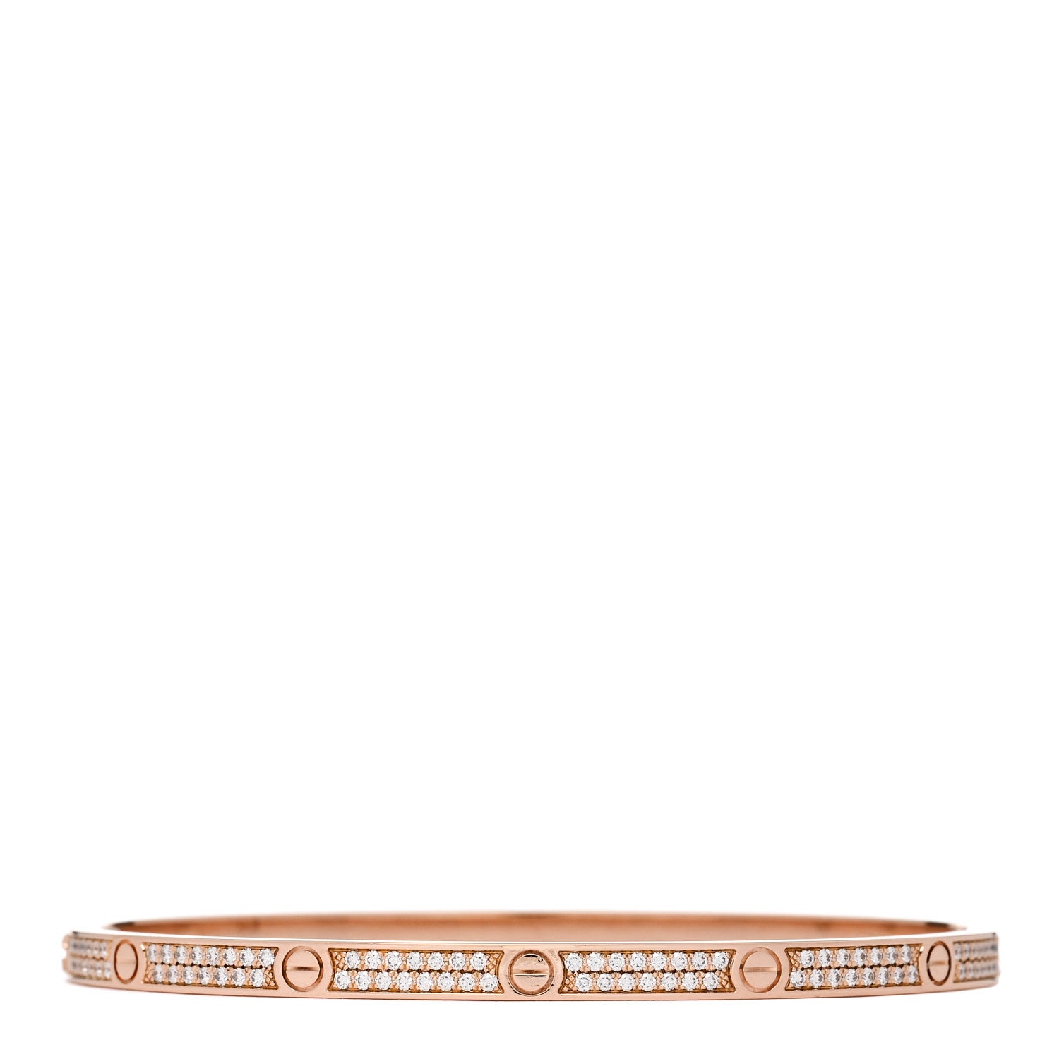 Cartier 18K Pink Gold Diamond Small LOVE Paved Bracelet 17 2 of 6