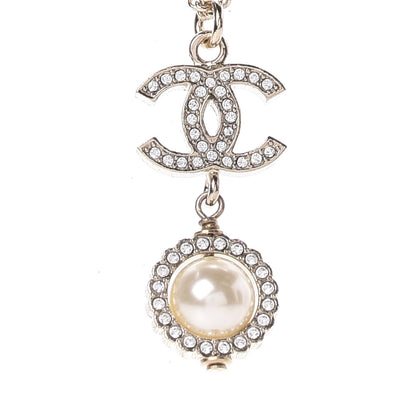 Chanel Crystal Pearl CC Lace Camellia Necklace Gold 4 of 5