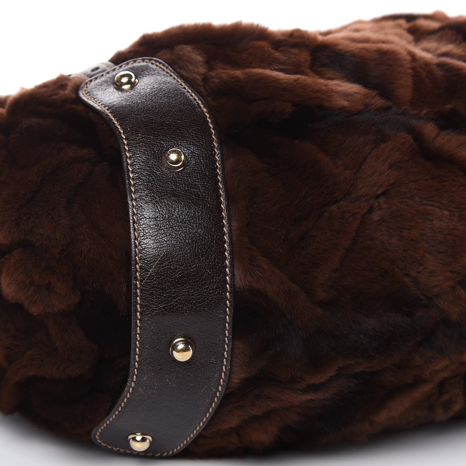 Gucci Mink Fur Calfskin Medium Pelham Shoulder Bag Brown 8 of 14