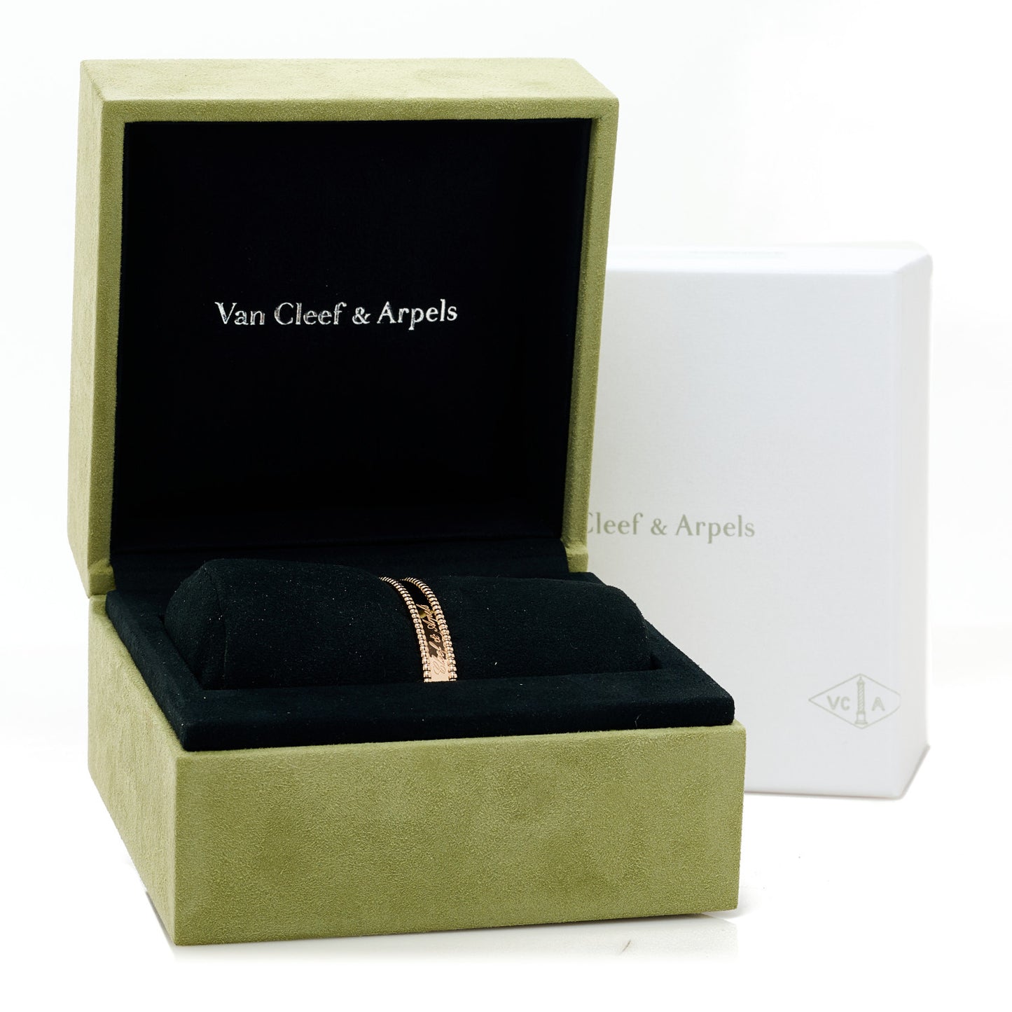 18K Rose Gold Perlee Signature Bangle Bracelet S