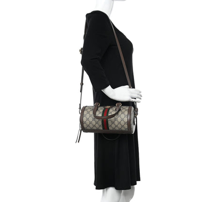Gucci GG Supreme Monogram Web Small Ophidia Boston Bag Beige New Acero 2 of 14