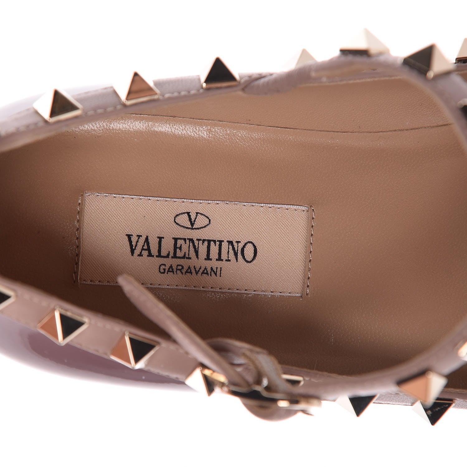 Valentino Garavani Patent Rockstud Cage Ballerina Flats 35.5 Dark Mauve Poudre 5 of 8