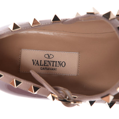 Valentino Garavani Patent Rockstud Cage Ballerina Flats 35.5 Dark Mauve Poudre 5 of 8