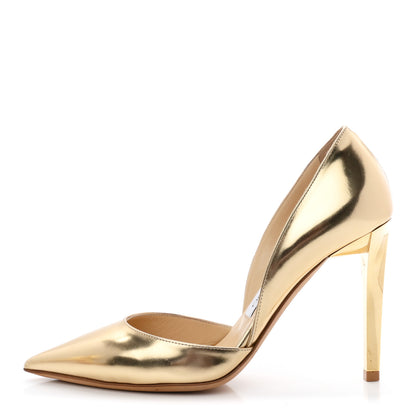 Jimmy Choo Mirror Calfskin Darylin 100 35 Gold 1 of 9
