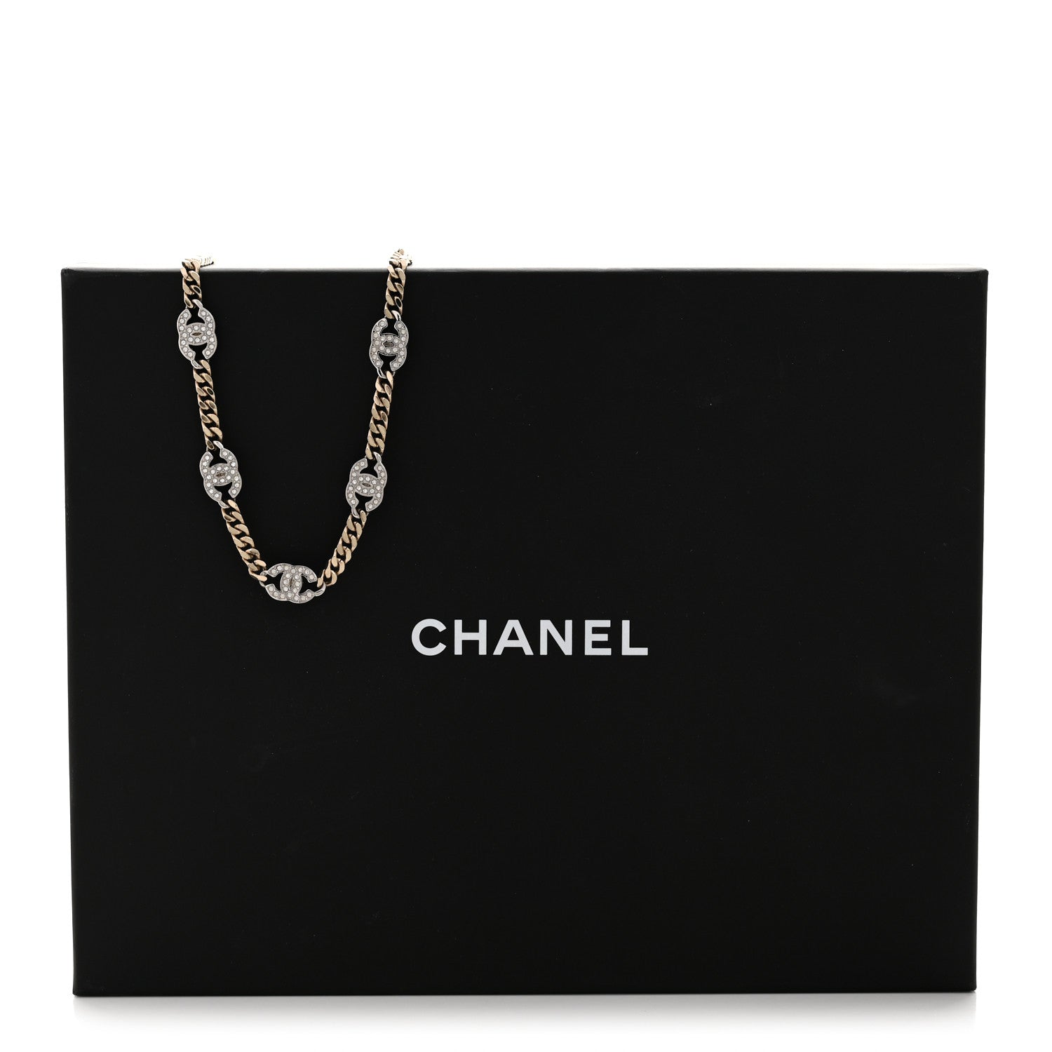 ［ネッチャルリチャード］ Chanel Crystal Chain CC Link Choker Gold Silver 1832994 – FASHIONPHILE