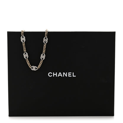 Chanel Crystal Chain CC Link Choker Gold Silver 6 of 6