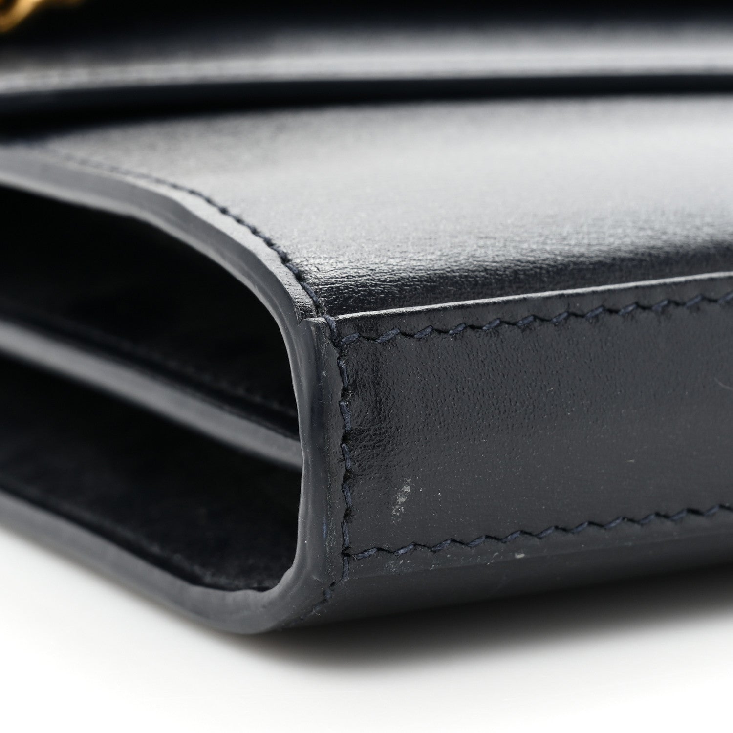Saint Laurent Smooth Calfskin Monogram Sulpice Chain Wallet Navy 16 of 17