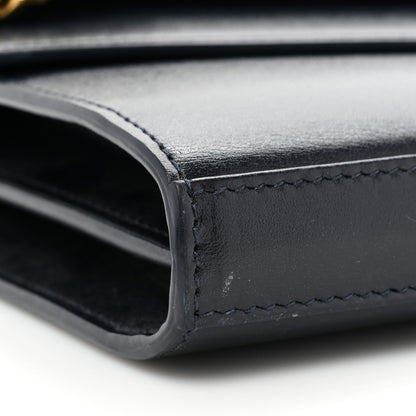 Saint Laurent Smooth Calfskin Monogram Sulpice Chain Wallet Navy 16 of 17