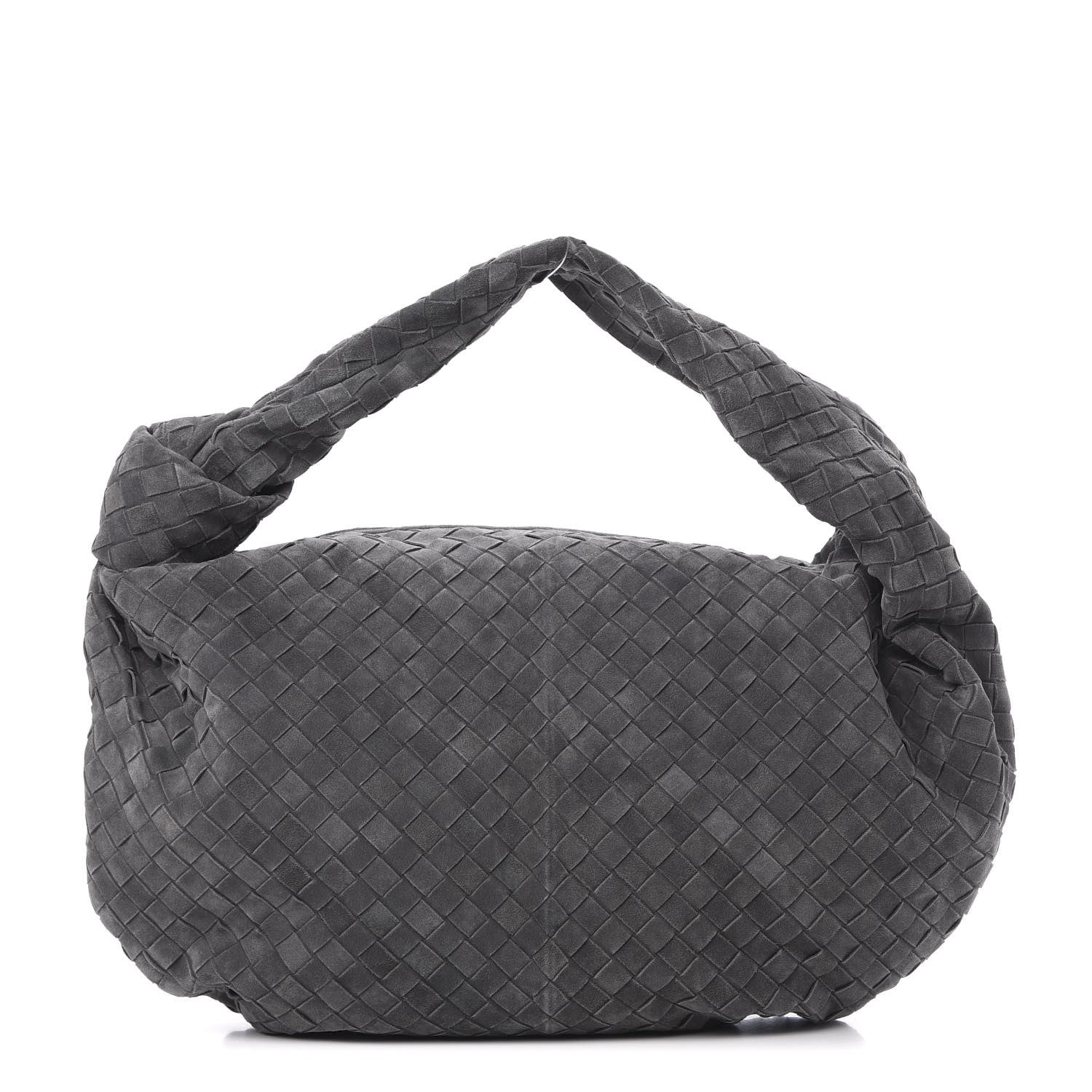 Bottega Veneta Suede Intrecciato Medium Jodie Light Graphite 1 of 11