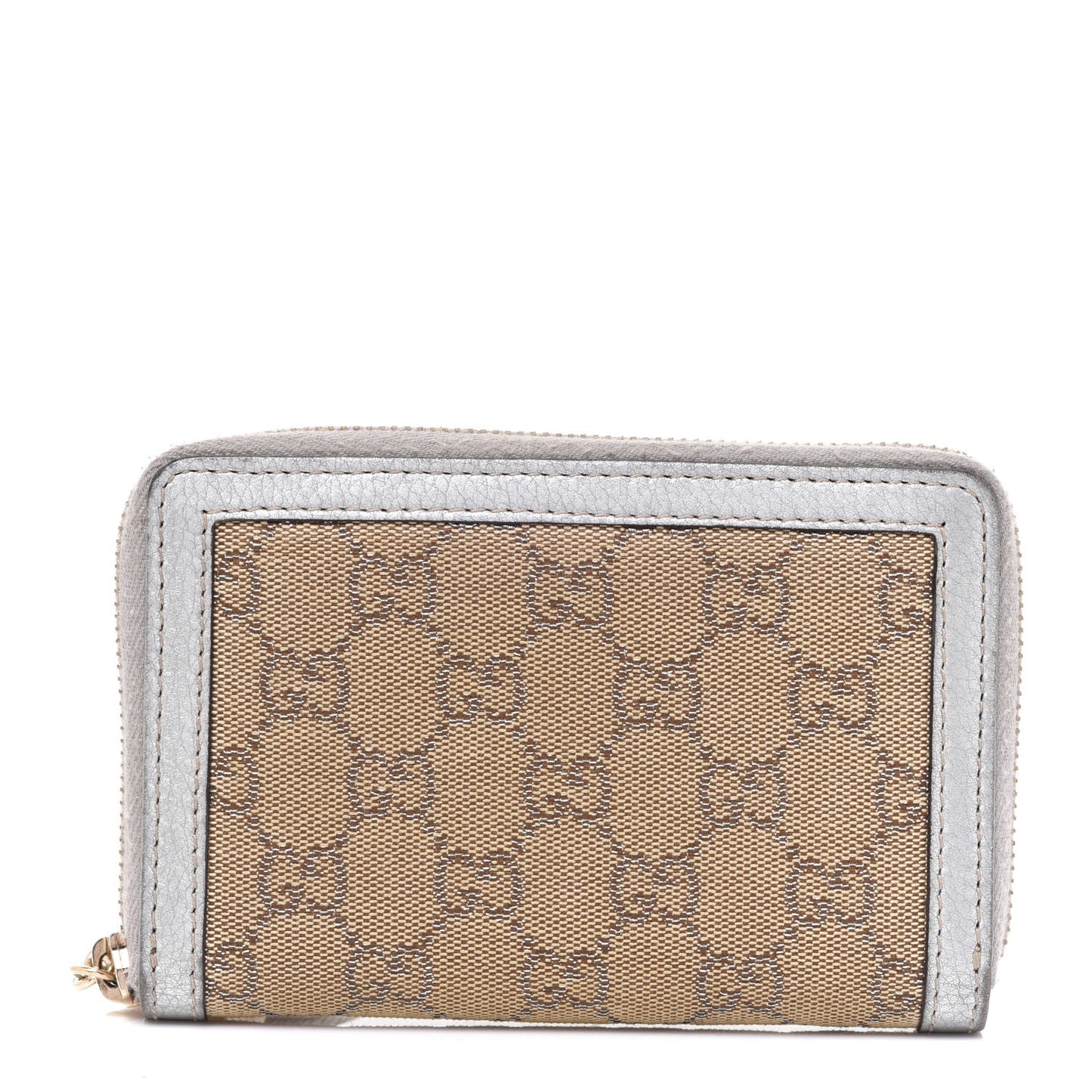 Monogram Bamboo Zip Around Compact Wallet Silver
