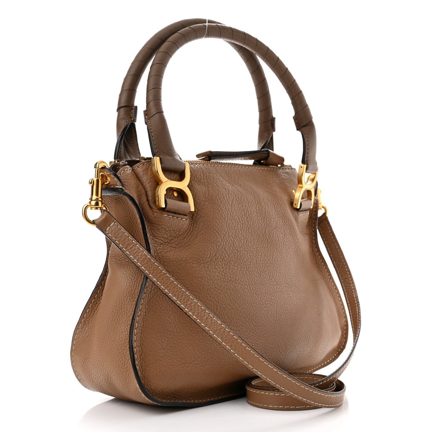Calfskin Small Marcie Satchel Nut